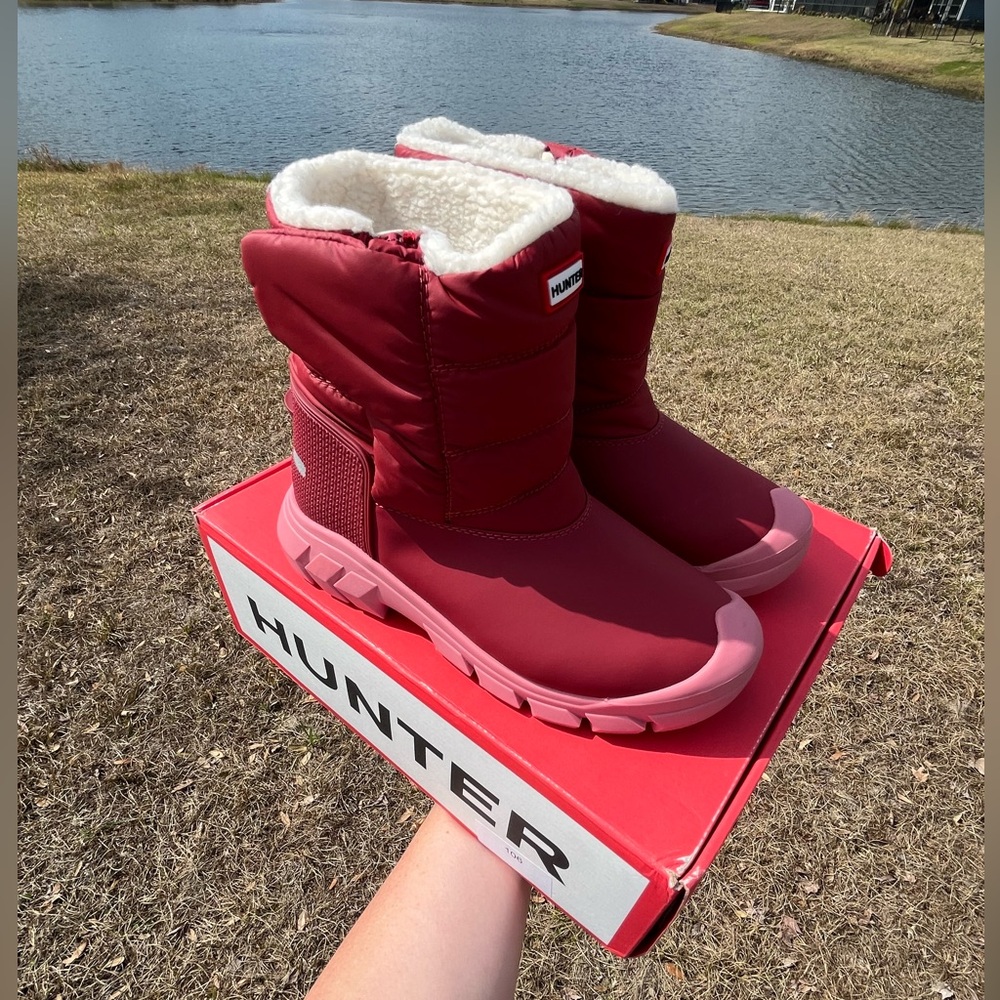 NWT Hunter BK Snow Boot In Purring Pink Size Girl 5 - Picture 5 of 14